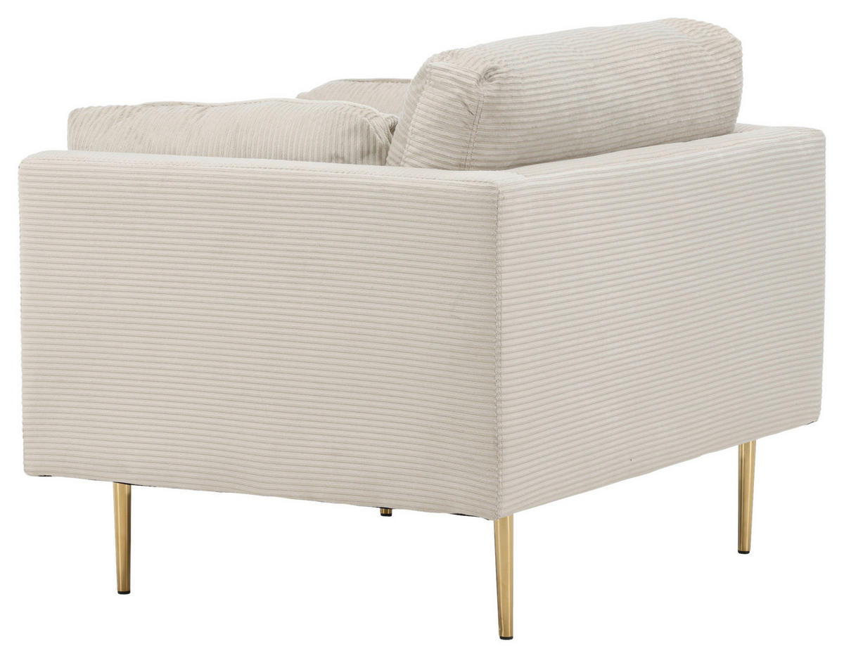 SESSEL in Goldfarben, Beige  - Beige/Goldfarben, Design, Textil/Metall (110/84/86cm) - Livetastic