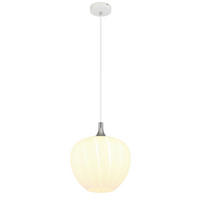 HÄNGELEUCHTE 29/120 cm   - Chromfarben/Weiß, KONVENTIONELL, Glas/Metall (29/120cm) - Globo