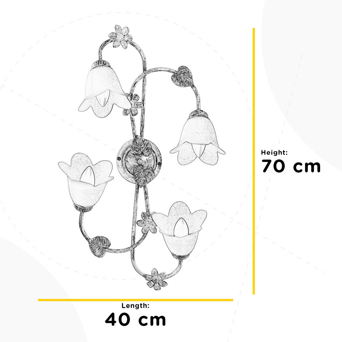 DECKENLEUCHTE 4217 BOTTON D'ORO 40/25/70 cm  - Perlmutt, KONVENTIONELL, Glas/Metall (40/25/70cm)