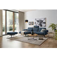 ECKSOFA in Struktur Blau 157/262 cm - Blau/Schwarz, Design, Textil/Metall (157/262cm) - Novel