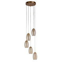 LED-PENDELLEUCHTE 35/150 cm  - Champagner, Design, Glas/Kunststoff (35/150cm)