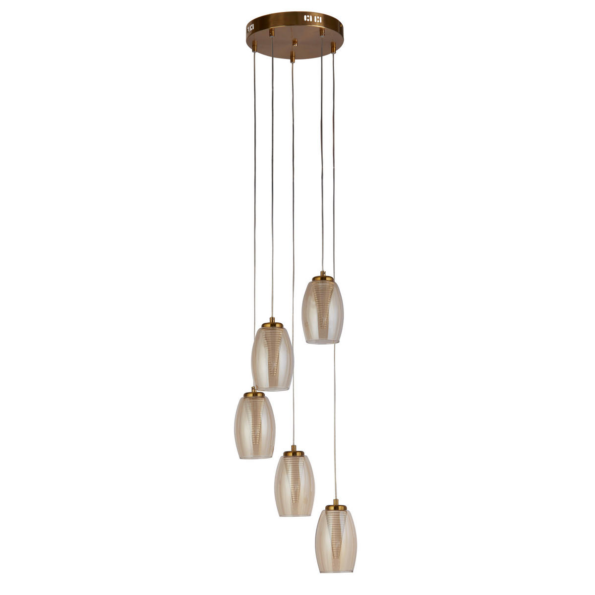 LED-PENDELLEUCHTE 35/150 cm  - Champagner, Design, Glas/Kunststoff (35/150cm)