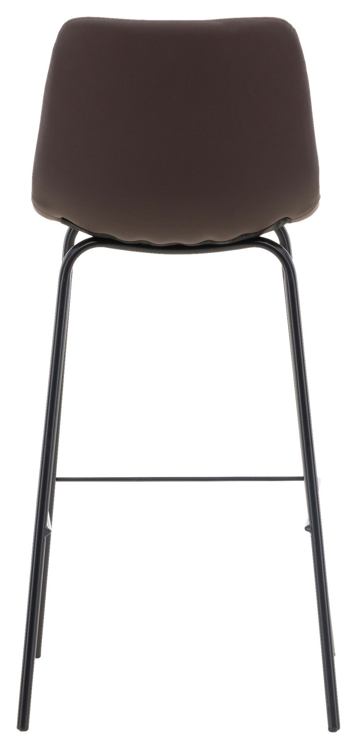BARHOCKER-SET Lederlook (vegan) Schwarz, Dunkelbraun Stahl  - Dunkelbraun/Schwarz, Design, Textil/Metall (47/103/48cm) - Livetastic