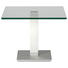 BEISTELLTISCH in Metall, Glas 60/60/46-65 cm - Edelstahlfarben/Weiß, Design, Glas/Kunststoff (60/60/46-65cm) BEISTELLTISCH in Metall, Glas 60/60/46-65 cm - Edelstahlfarben/Weiß, Design, Glas/Kunststoff (60/60/46-65cm)