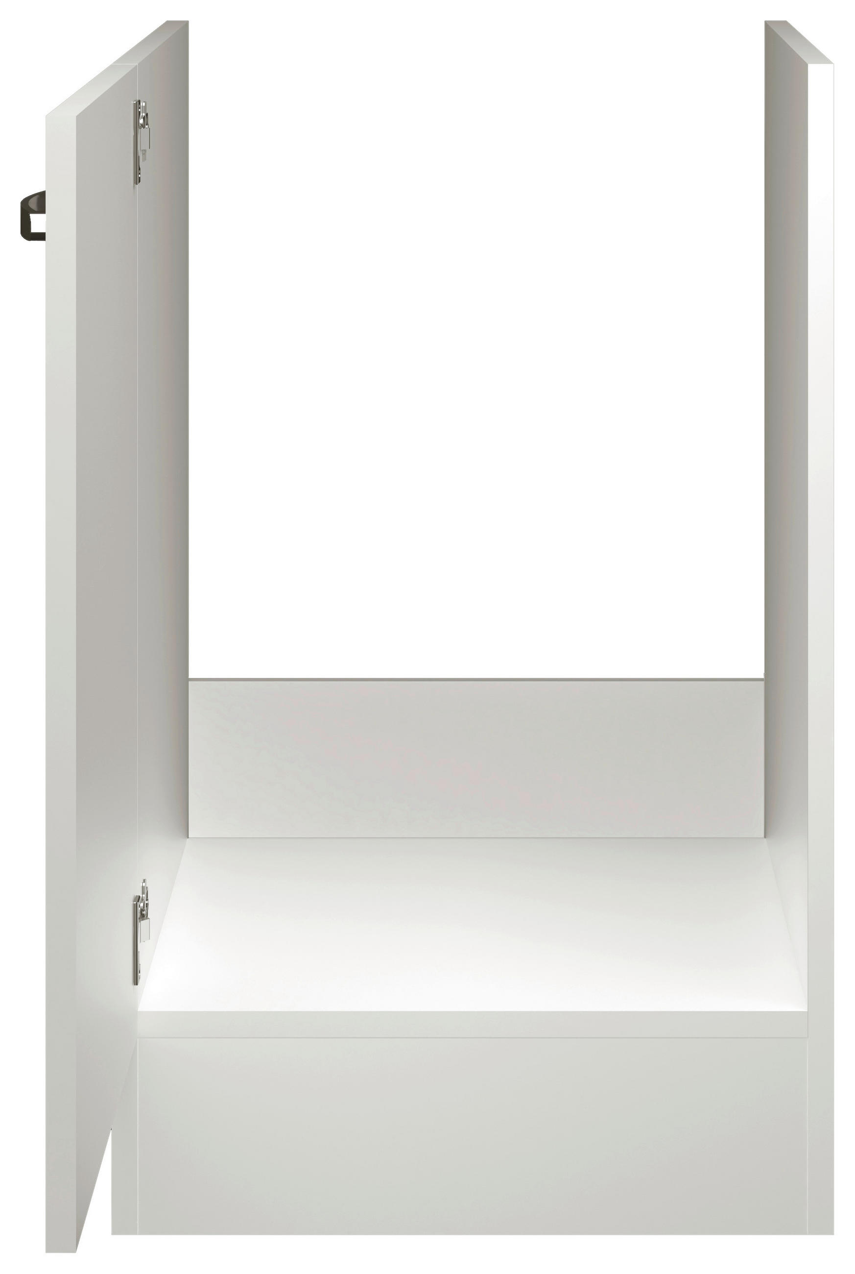 SPÜLENUNTERSCHRANK 50/82/57 cm in Weiß, Weiß Hochglanz - Edelstahlfarben/Weiß Hochglanz, MODERN, Holzwerkstoff/Metall (50/82/57cm) - FlexWell