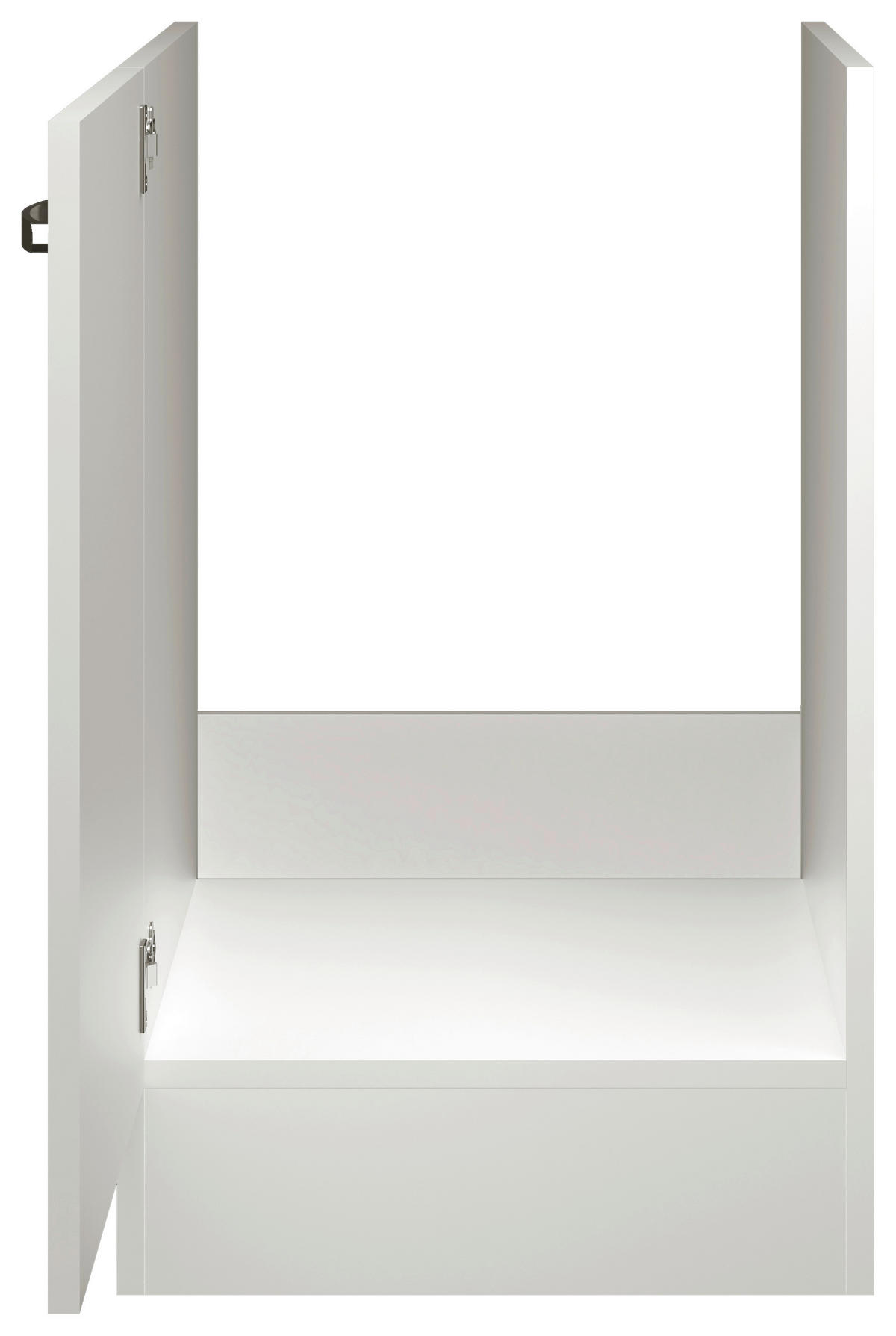 SPÜLENUNTERSCHRANK 50/82/57 cm  in Weiß, Weiß Hochglanz  - Edelstahlfarben/Weiß Hochglanz, MODERN, Holzwerkstoff/Metall (50/82/57cm) - FlexWell