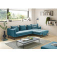 ECKSOFA  in Cord Petrol  284/178 cm  - Petrol/Schwarz, KONVENTIONELL, Textil/Metall (284/178cm) - Hom`in