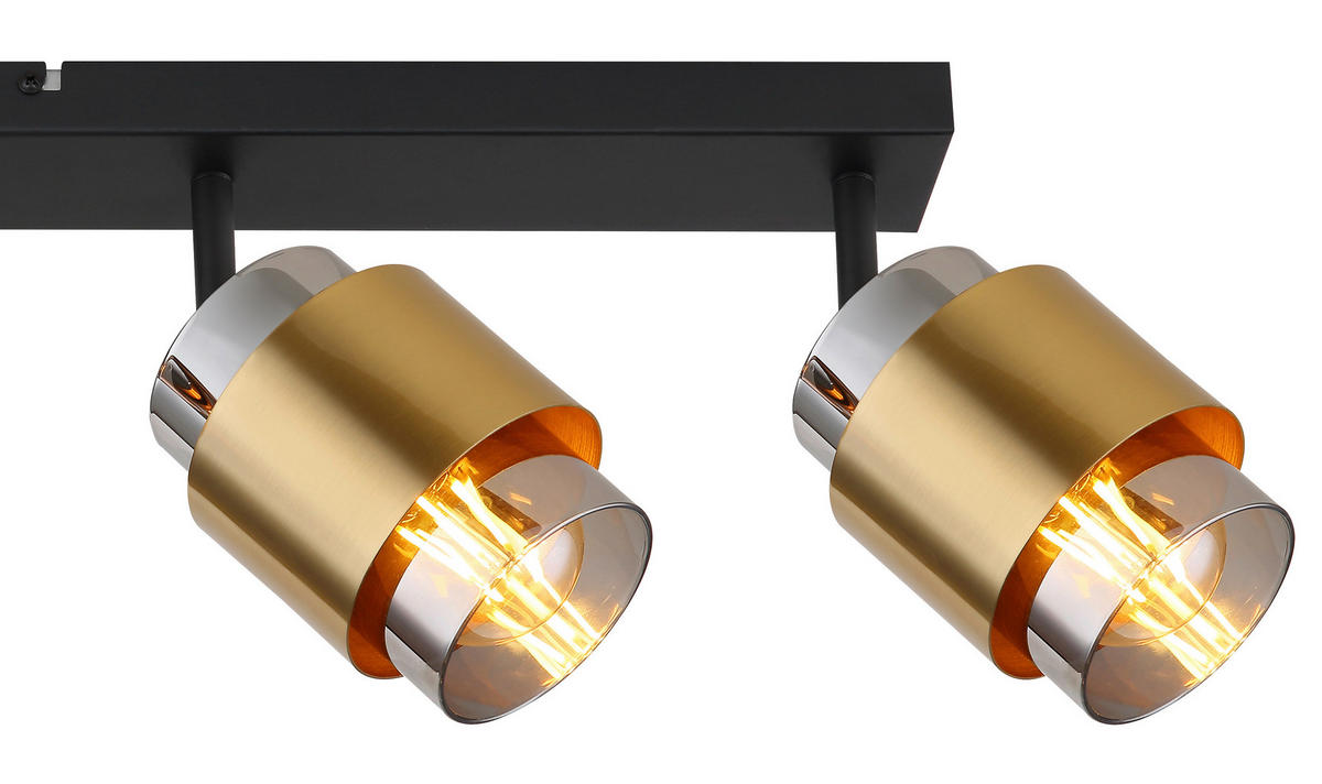 STRAHLER 65/10/12,5 cm   - Messingfarben/Schwarz, Design, Glas/Metall (65/10/12,5cm) - Globo