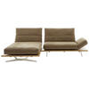 ECKSOFA in Mikrofaser Braun  - Edelstahlfarben/Braun, Natur, Holz/Textil (157/275cm) - Ambiente