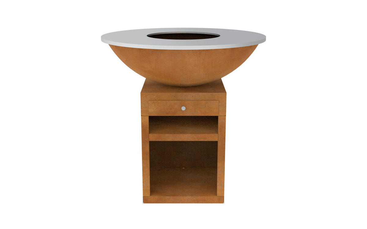 Roštilj na drv.ugljen CORTEN  boje blata  - boje blata, Basics, metal (75/90cm)