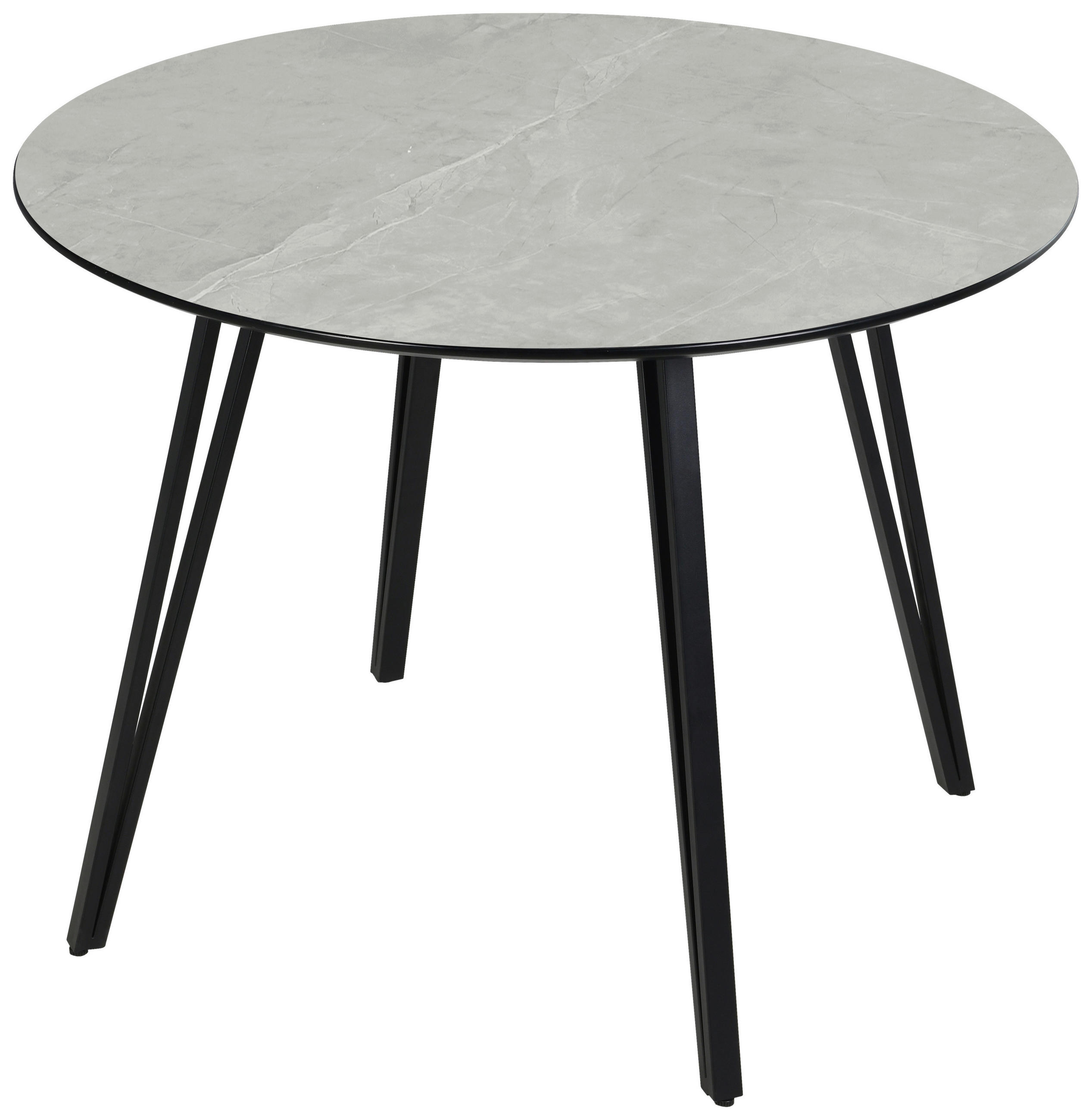 ESSTISCH in Metall, Holzwerkstoff 100/100/75 cm  - Hellgrau/Schwarz, Design, Holzwerkstoff/Metall (100/100/75cm) - Boxxx