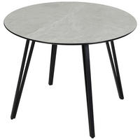 ESSTISCH in Metall, Holzwerkstoff 100/100/75 cm  - Hellgrau/Schwarz, Design, Holzwerkstoff/Metall (100/100/75cm) - Boxxx