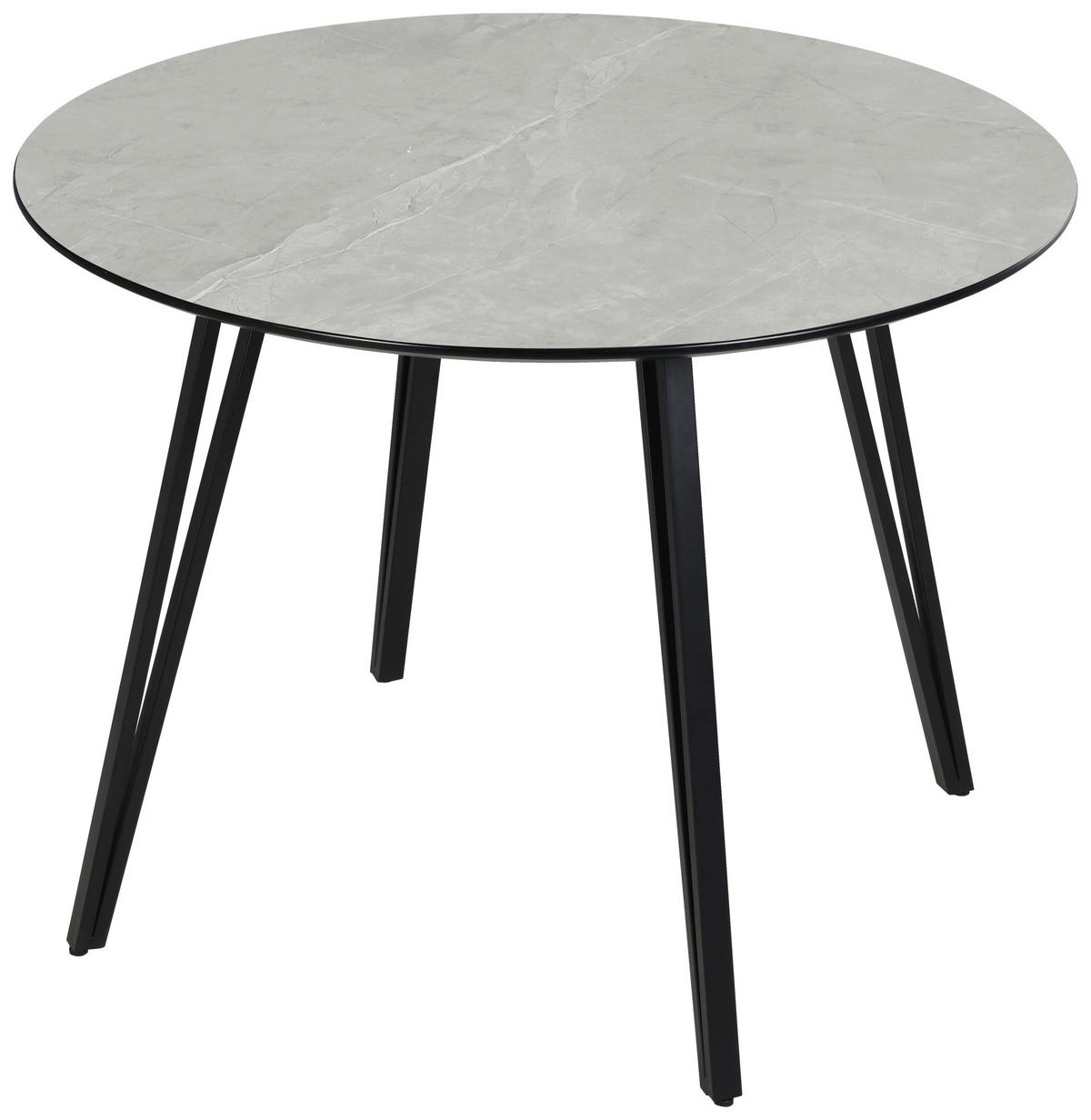 ESSTISCH in Metall, Holzwerkstoff 100/100/75 cm  - Hellgrau/Schwarz, Design, Holzwerkstoff/Metall (100/100/75cm) - Boxxx