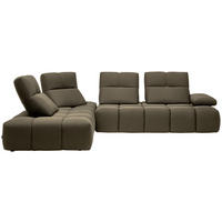 ECKSOFA in Struktur Graubraun  233/313 cm  - Graubraun/Schwarz, Design, Kunststoff/Textil (233/313cm) - Emilio Belluti