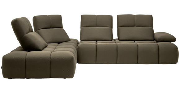 ECKSOFA in Struktur Graubraun  233/313 cm  - Graubraun/Schwarz, Design, Kunststoff/Textil (233/313cm) - Emilio Belluti