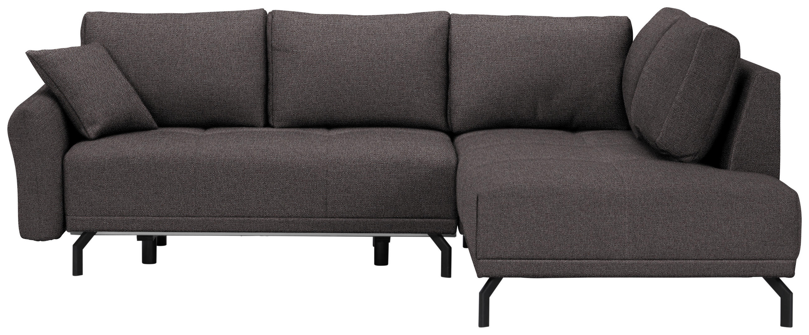 ECKSOFA Braun Webstoff  - Schwarz/Braun, Design, Textil/Metall (250/191cm) - Carryhome