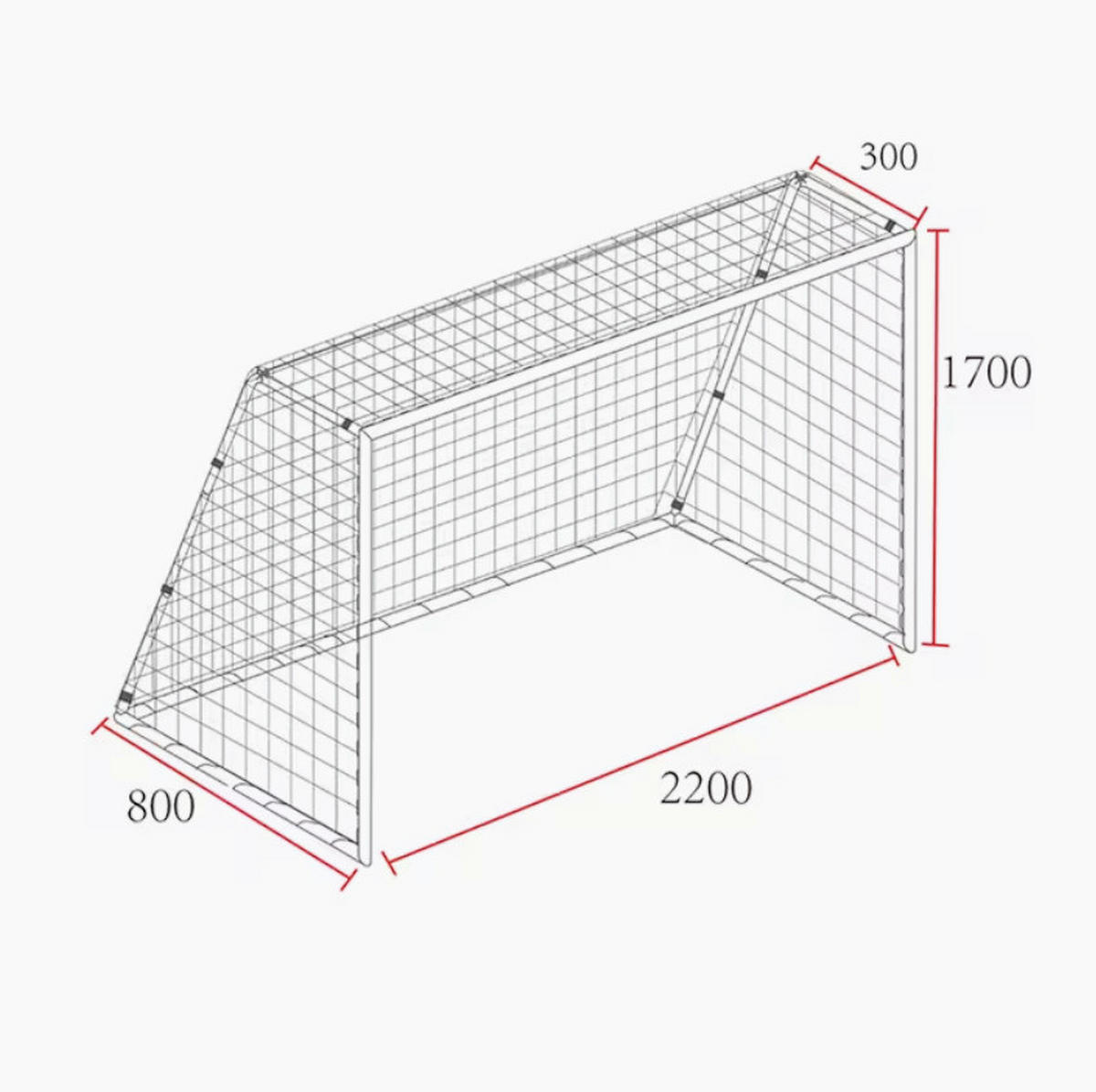 FUSSBALLTOR  - Anthrazit, Konventionell, Kunststoff/Metall (80/170/220cm)