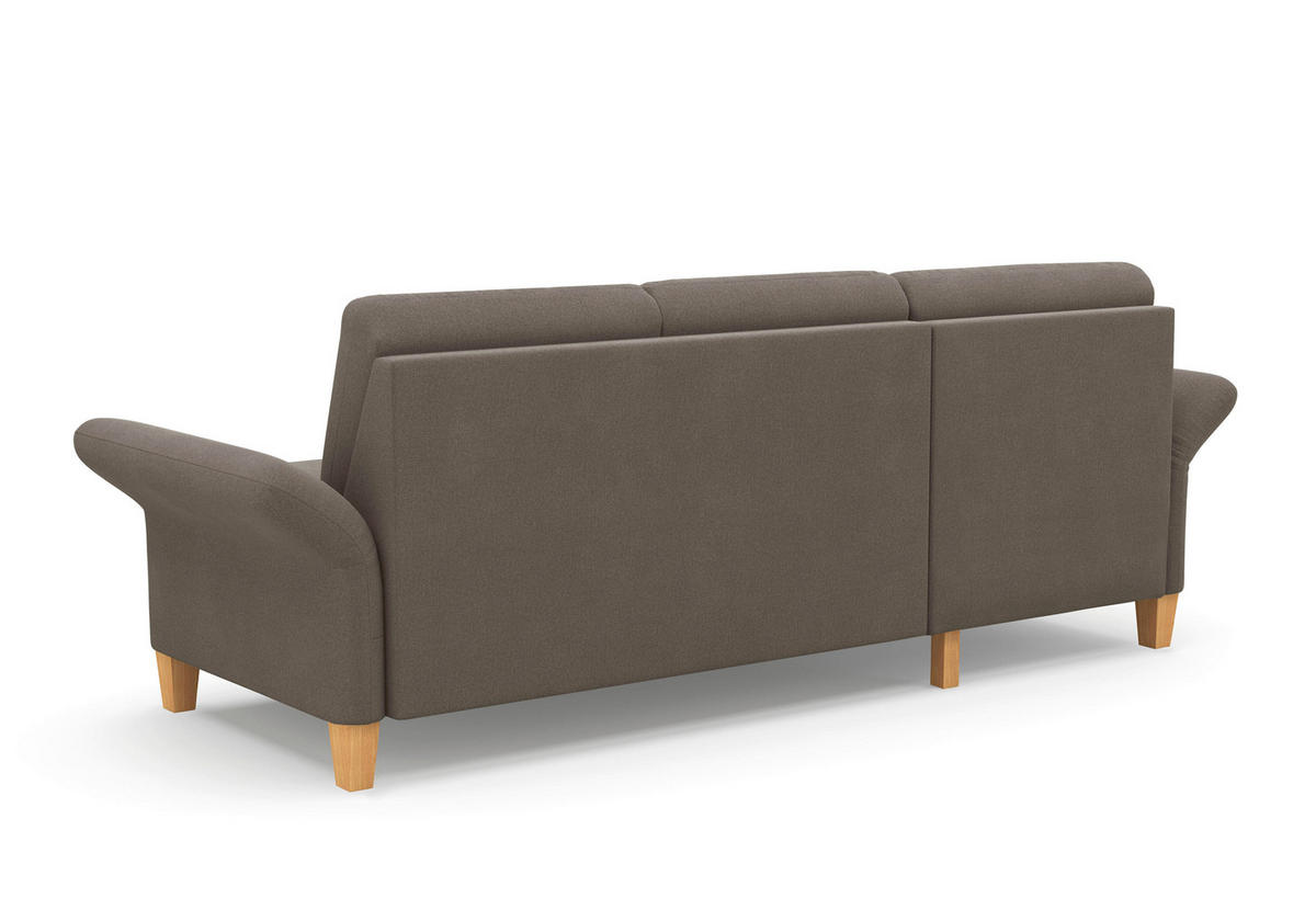 ECKSOFA ROCHELLE E Schlammfarben Flachgewebe  - Schlammfarben/Eichefarben, KONVENTIONELL, Holz/Textil (164/251cm) - Sit & More