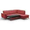 ECKSOFA in Vliesstoff Kombination Echtleder/Stoff Rot  244/212 cm  - Rot/Schwarz, MODERN, Leder/Textil (244/212cm) - Sit & More