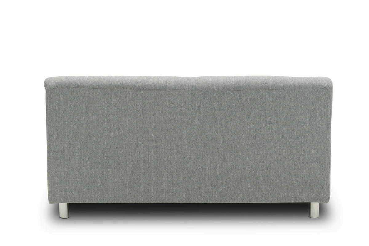 2-SITZER-SOFA in Webstoff Silberfarben  - Chromfarben/Silberfarben, KONVENTIONELL, Textil/Metall (145/72/80cm) - MID.YOU