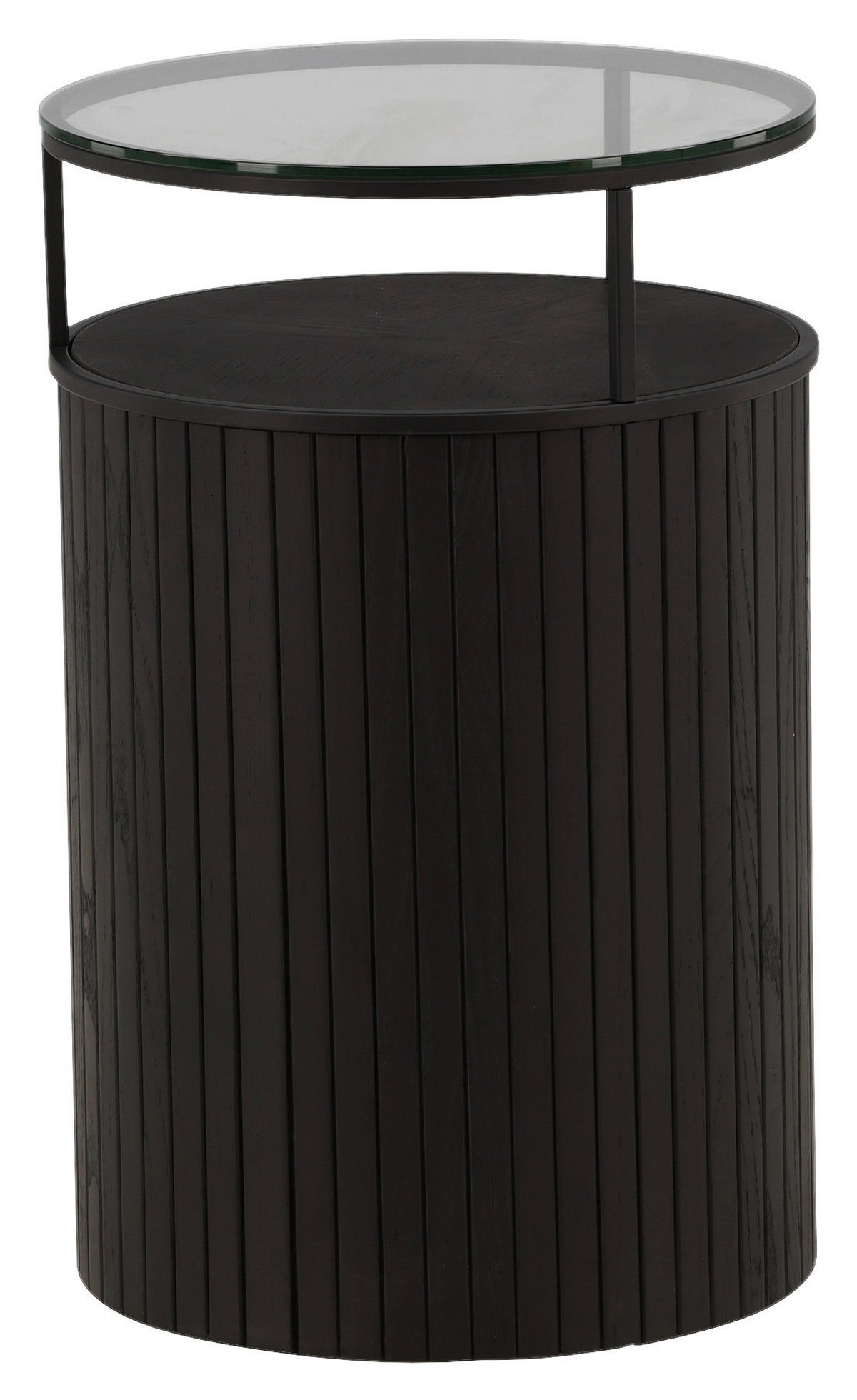 BEISTELLTISCH 37/37/58 cm Esche Schwarz rund  - Schwarz, Design, Glas/Holz (37/37/58cm) - Livetastic