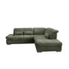 ECKSOFA Dunkelgrün Chenille  - Chromfarben/Dunkelgrün, Design, Textil/Metall (280/254cm) - Livetastic