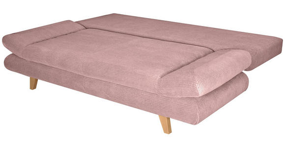 SCHLAFSOFA mit Schlafen auf Sitzhöhe, haustierfreundlicher Bezug Cord Rosa - Buchefarben/Rosa, KONVENTIONELL, Holz/Textil (200/75/85cm) - Carryhome