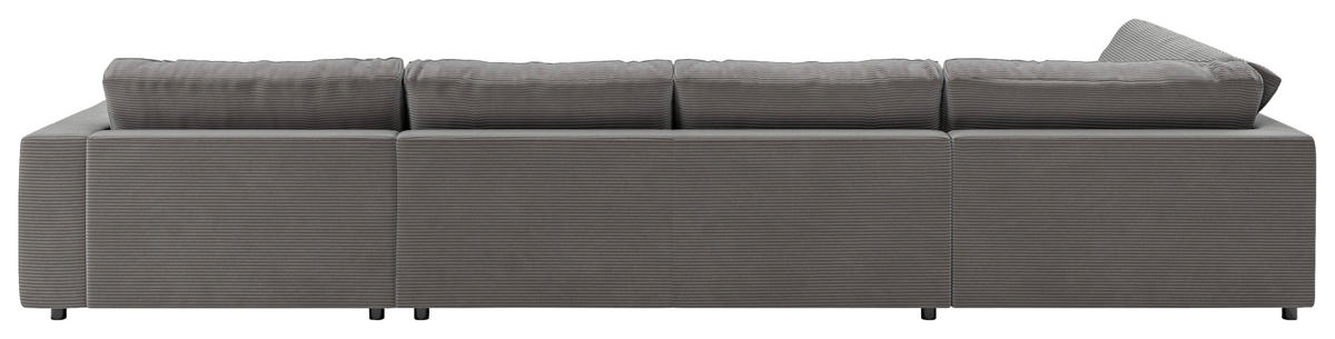 WOHNLANDSCHAFT in Cord Dunkelgrau  - Dunkelgrau/Schwarz, Design, Kunststoff/Textil (224/425/190cm) - Pure Home Lifestyle
