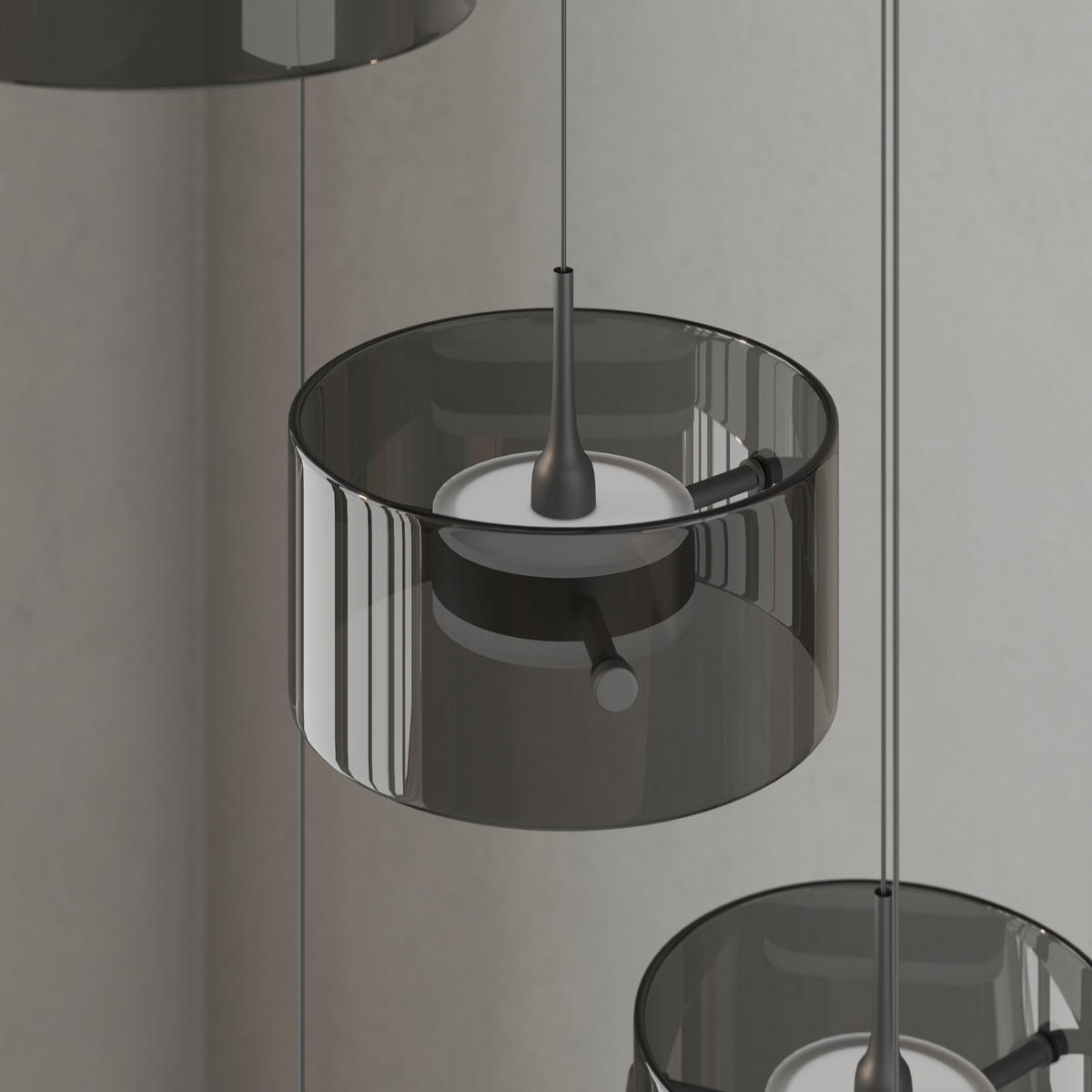 LED-HÄNGELEUCHTE 43/150 cm  - Schwarz, Design, Glas/Kunststoff (43/150cm) - Novel