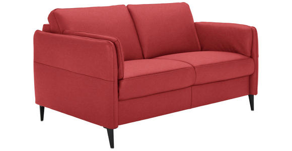 2,5-SITZER Latina in Echtleder Rot   - Rot/Schwarz, Design, Leder/Metall (164/84/99cm) - Dieter Knoll