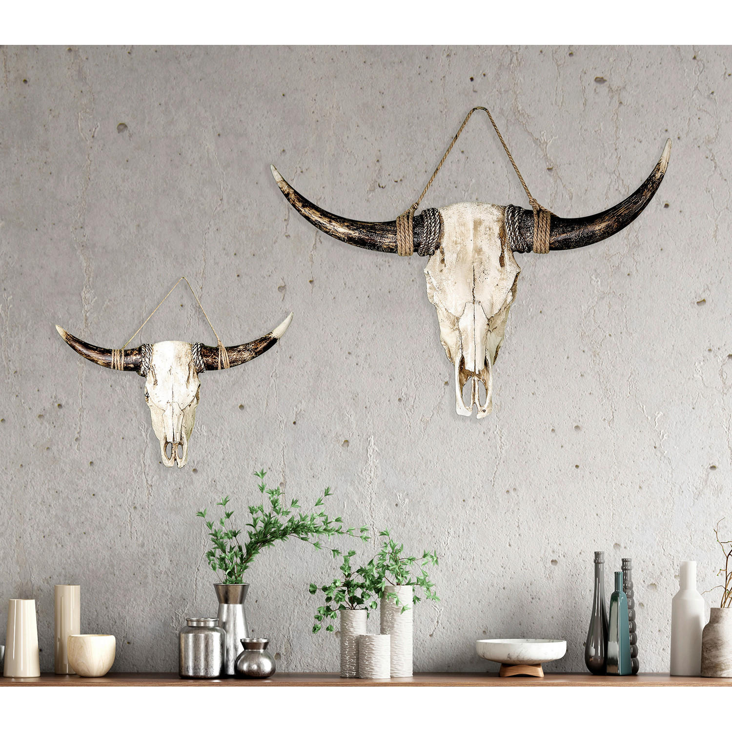 DEKOSCHÄDEL   - Schlammfarben/Grauweiß, Basics, Kunststoff (38/24/7,5cm)