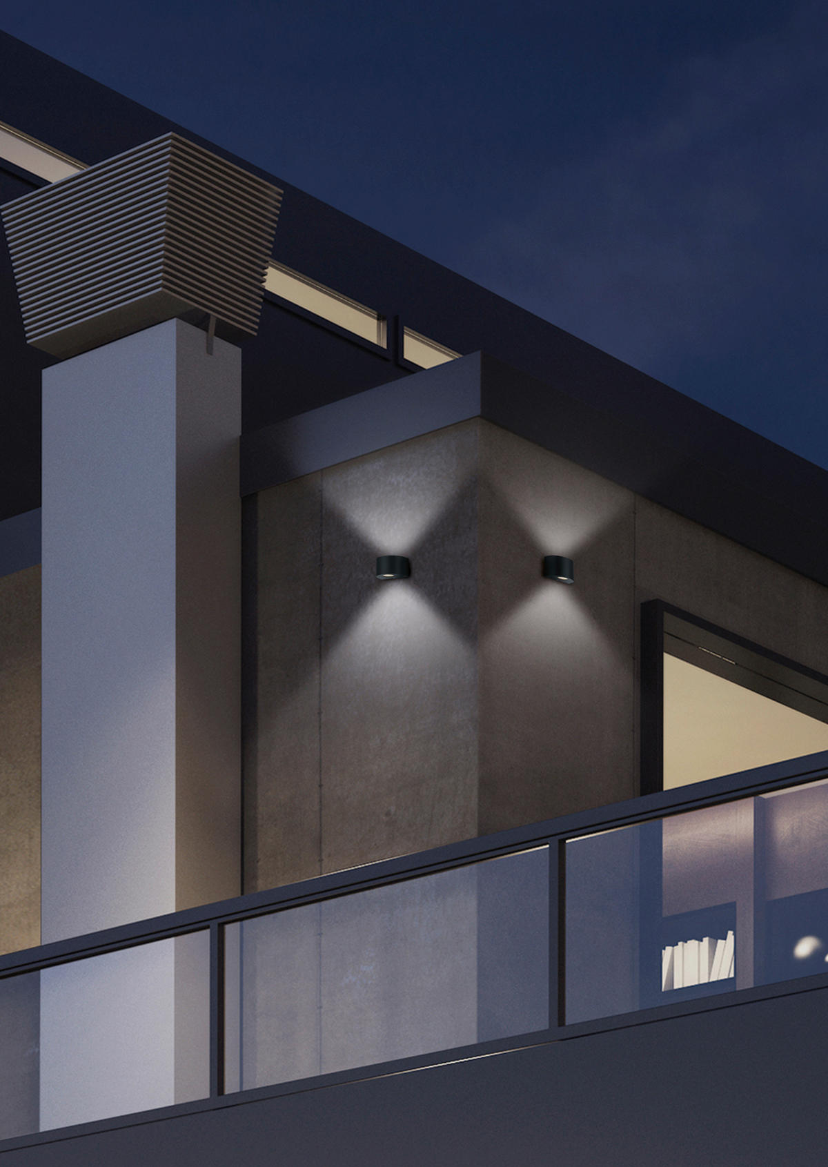 AUSSENWANDLEUCHTE - Schwarz, Design, Kunststoff (9/15/10,5cm)