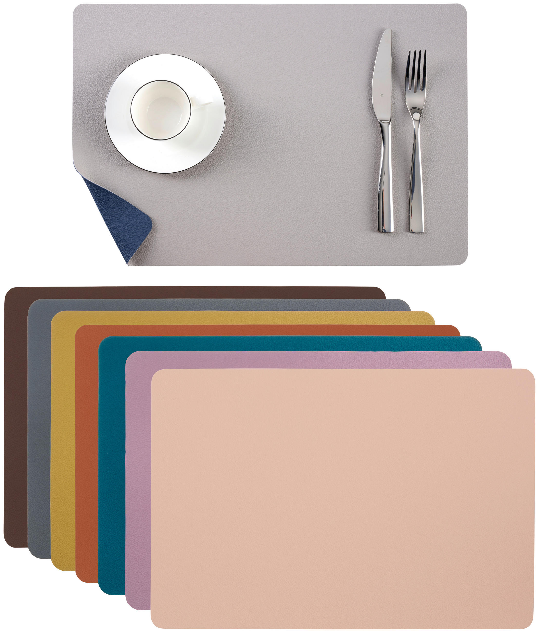 TISCHSET Kunststoff Lederlook Braun, Weiß 30/45 cm  - Braun/Weiß, Basics, Kunststoff (30/45cm) - Esposa