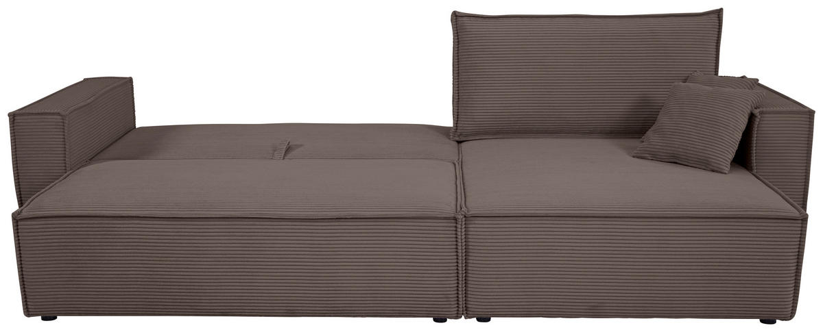 ECKSOFA Mokka Cord  - Schwarz/Mokka, Design, Textil (267/141cm) - Xora