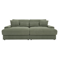 BIGSOFA in Cord Olivgrün  - Schwarz/Olivgrün, MODERN, Kunststoff/Textil (230/85/190cm) - Carryhome