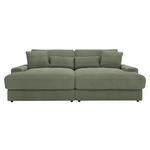 BIGSOFA in Cord Olivgrün  - Schwarz/Olivgrün, MODERN, Kunststoff/Textil (230/85/190cm) - Carryhome