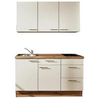 MINIKÜCHE 150 cm   in Magnolie  - Edelstahlfarben/Eichefarben, Design, Holzwerkstoff/Metall (150cm) - Pino