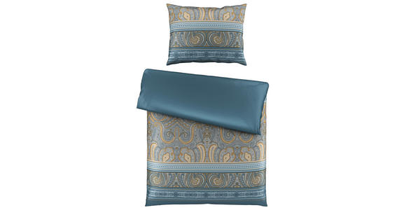 WENDEBETTWÄSCHE NATHANAEL Satin 140/200 cm - Blau, KONVENTIONELL, Textil (140/200cm) - Novel
