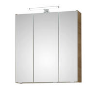 SPIEGELSCHRANK 65/70/16 cm  - Chromfarben/Eichefarben, KONVENTIONELL, Glas/Holzwerkstoff (65/70/16cm) - Xora