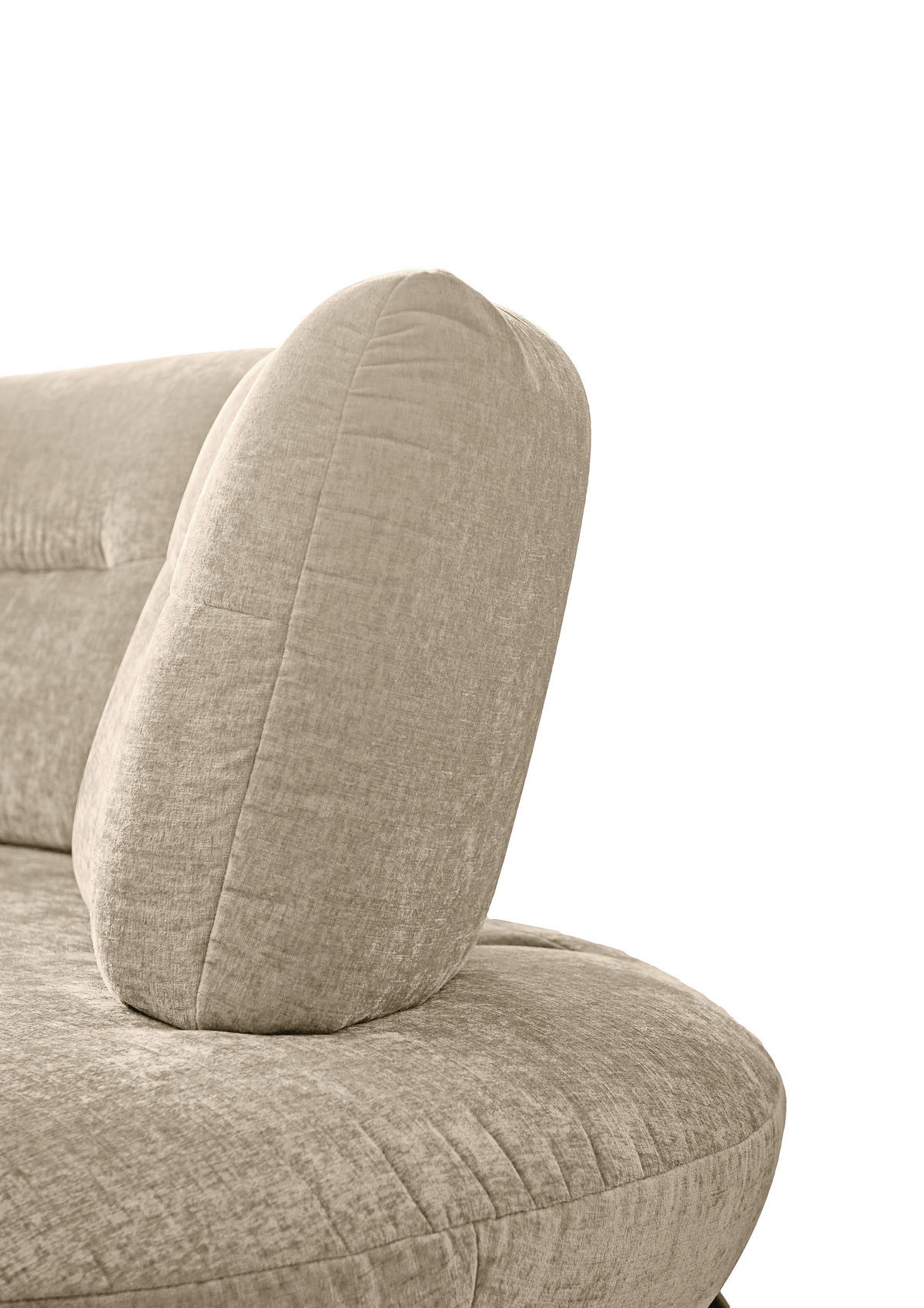 BIGSOFA Flachgewebe Creme  - Creme/Schwarz, Design, Textil/Metall (456/93/138cm) - Moderano