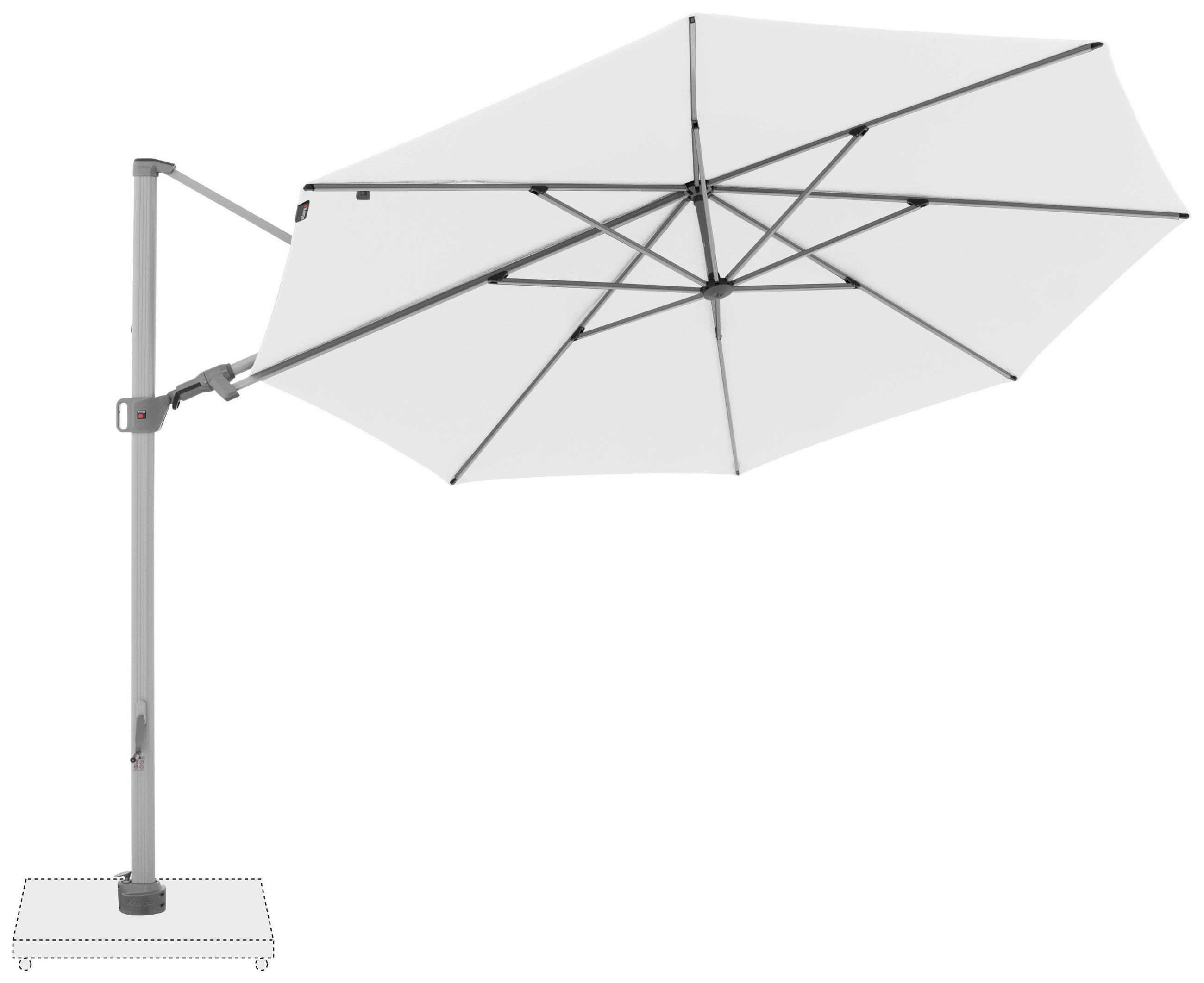 AMPELSCHIRM 340 cm Weiß  - Silberfarben/Weiß, Basics, Textil/Metall (340/340cm) - KNIRPS