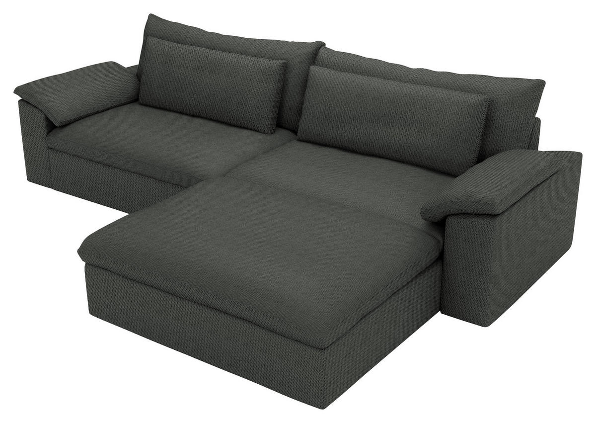 ECKSOFA  Chenille Anthrazit  - Anthrazit/Schwarz, Modern, Kunststoff/Textil (306/198cm) - Carryhome