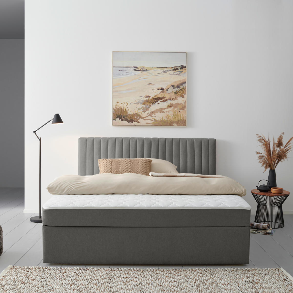 BOXBETT 180/200 cm,  in Dunkelgrau,  {item.attr('349-543‘),[, ]}{item.attr('328-587‘),[ ]} - Dunkelgrau, MODERN, Holz/Textil (180/200cm) - MID.YOU