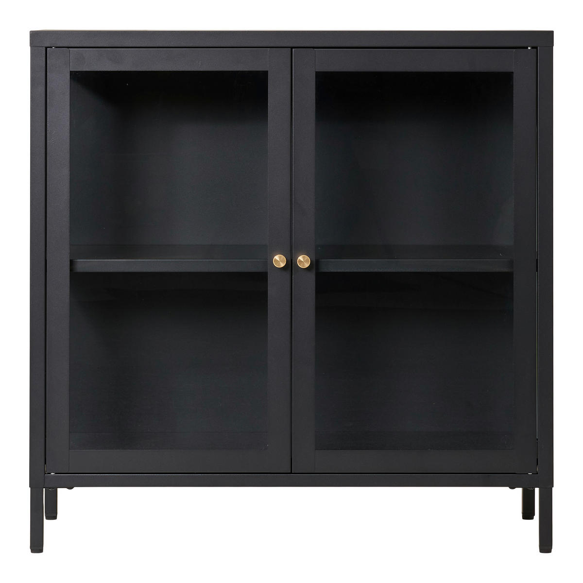GARDEROBENSCHRANK DALBY  in 80/80/35 cm  - Messingfarben/Schwarz, Design, Glas/Metall (80/80/35cm) - MID.YOU