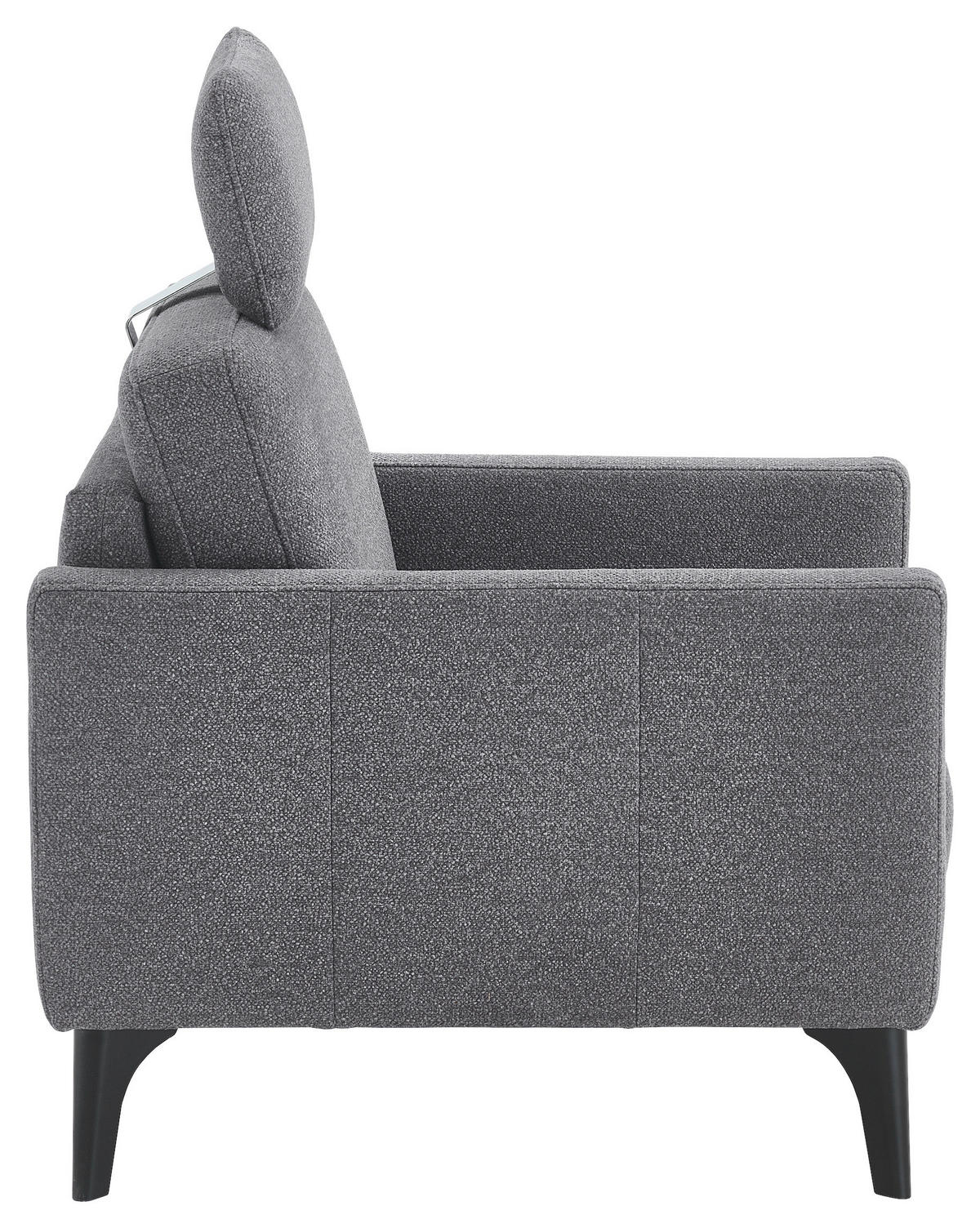 SESSEL in Flachgewebe Grau  - Schwarz/Grau, KONVENTIONELL, Textil/Metall (81/88/92cm) - Elegando