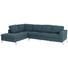 WOHNLANDSCHAFT in Textil Blau - Blau/Edelstahlfarben, Design, Textil/Metall (208/292cm) - Natuzzi Editions WOHNLANDSCHAFT in Textil Blau - Blau/Edelstahlfarben, Design, Textil/Metall (208/292cm) - Natuzzi Editions