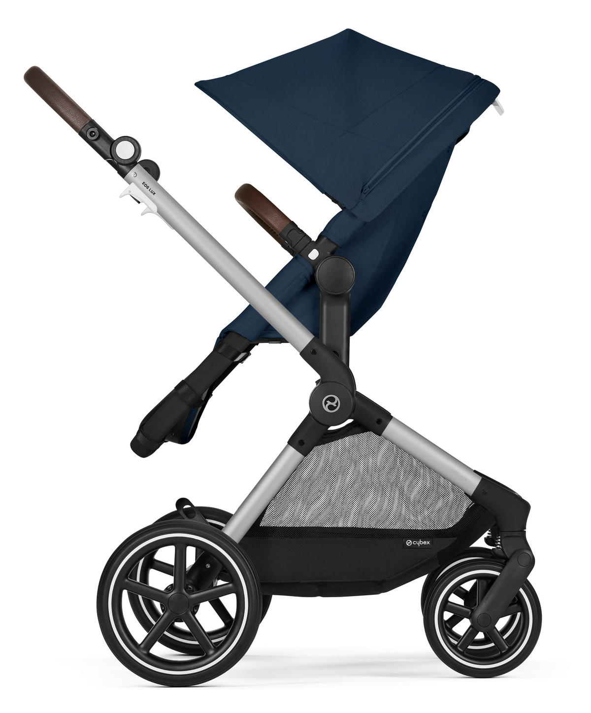 KINDERWAGENSET Eos Lux  - Silberfarben/Dunkelblau, Basics, Textil/Metall (85/61/116cm) - Cybex