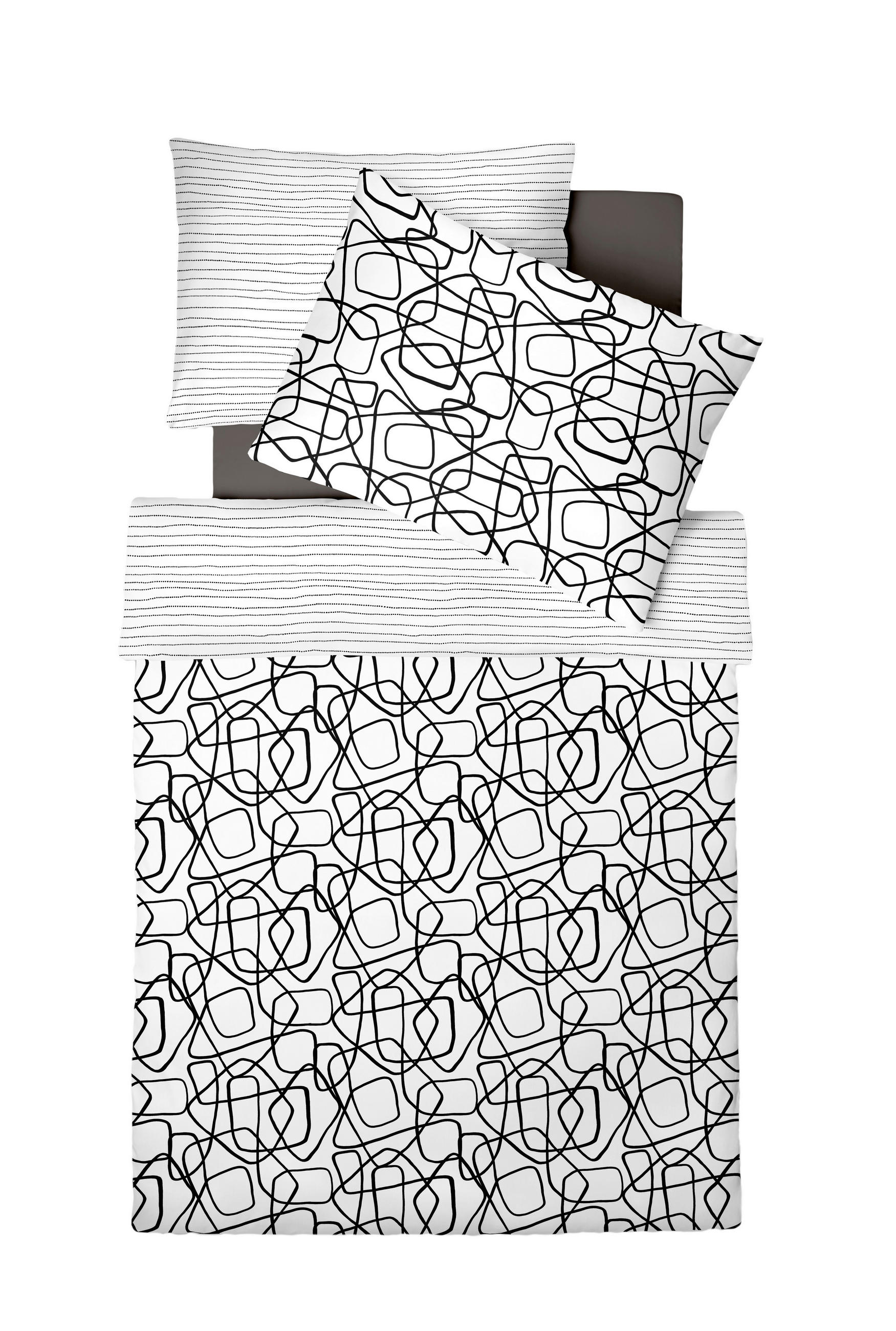 ÁGYNEMŰHUZAT-GARNITÚRA 220/200 cm  - fekete/fehér, Design, textil (220/200cm)