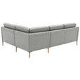 ECKSOFA  in Flachgewebe Grauweiß  238/186 cm  - Eichefarben/Grauweiß, Design, Holz/Textil (238/186cm) - Valnatura