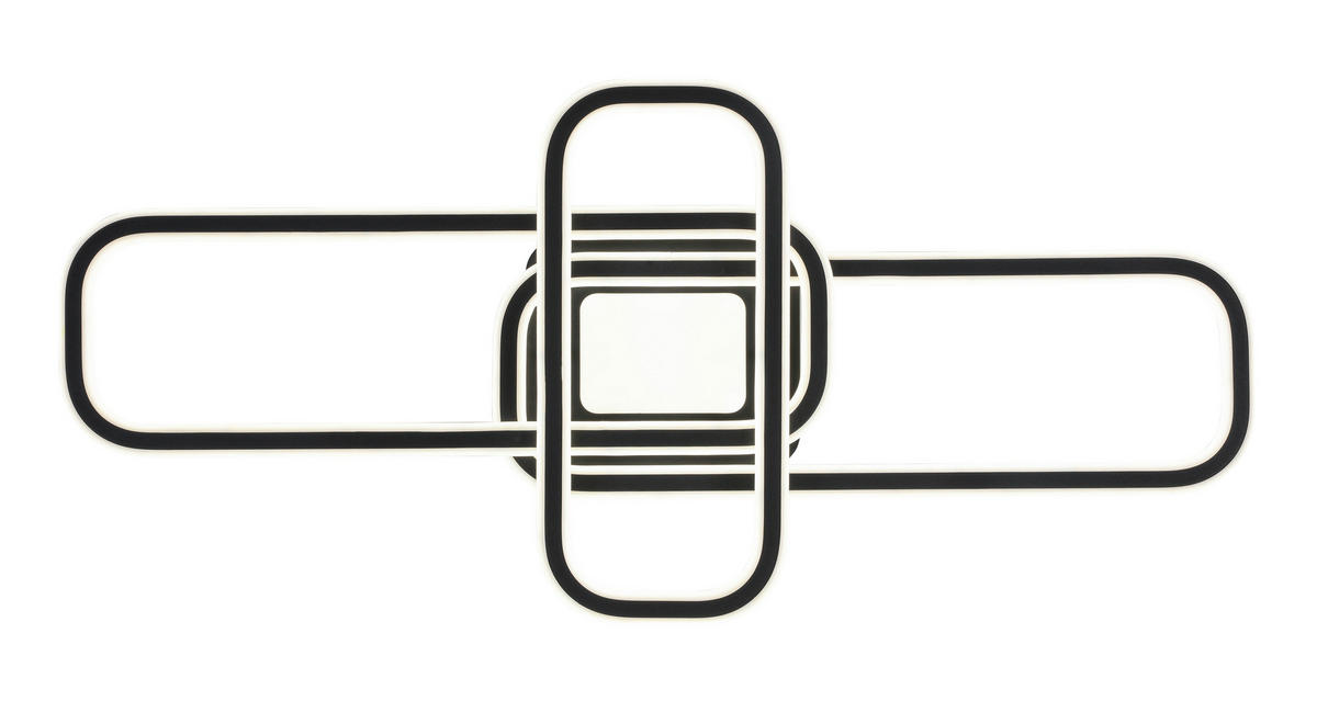 STROPNÍ LED SVÍTIDLO, 103/46/11 cm - bílá/černá, Design, kov/plast (103/46/11cm) - Novel